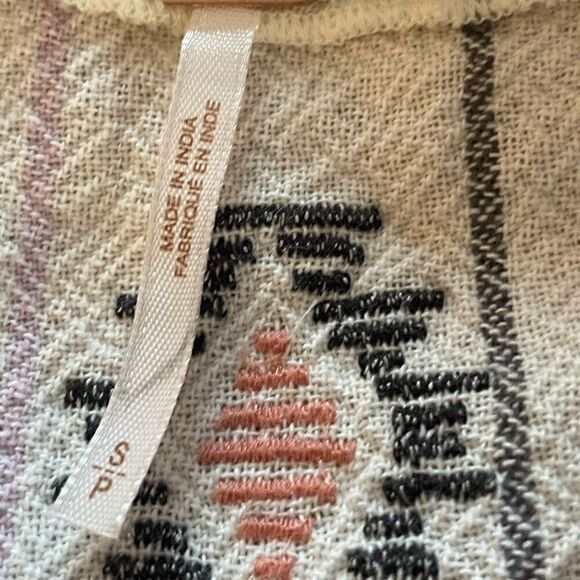 Free People Baja Boho Aztec Embroidered Crean V Neck Romper Size S/P - Picture 8 of 13